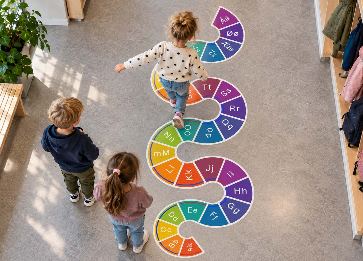 Bokstavslange i bruk som aktiv lese- og språklæring på skolegulvet