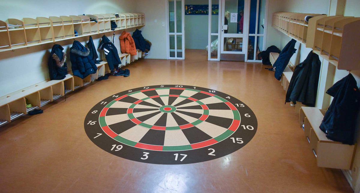 Matte Dart gulvfolie, skoledekor