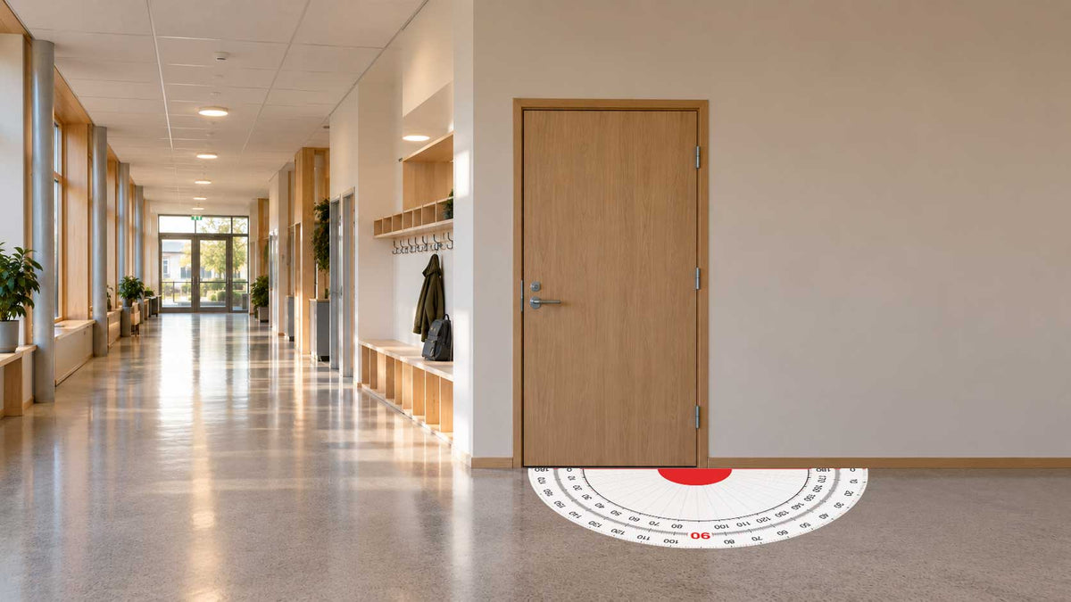Gradskive på gulvet som gulvdekor for matematikk og geometri