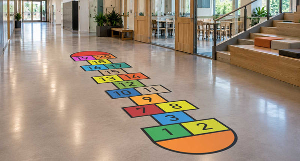 Paradis tall 1–20-gulvfolie – forlenget paradisbane med tallene 1 til 20