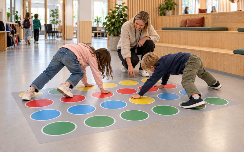Hånd & Fot gulvfolie i bruk på skole