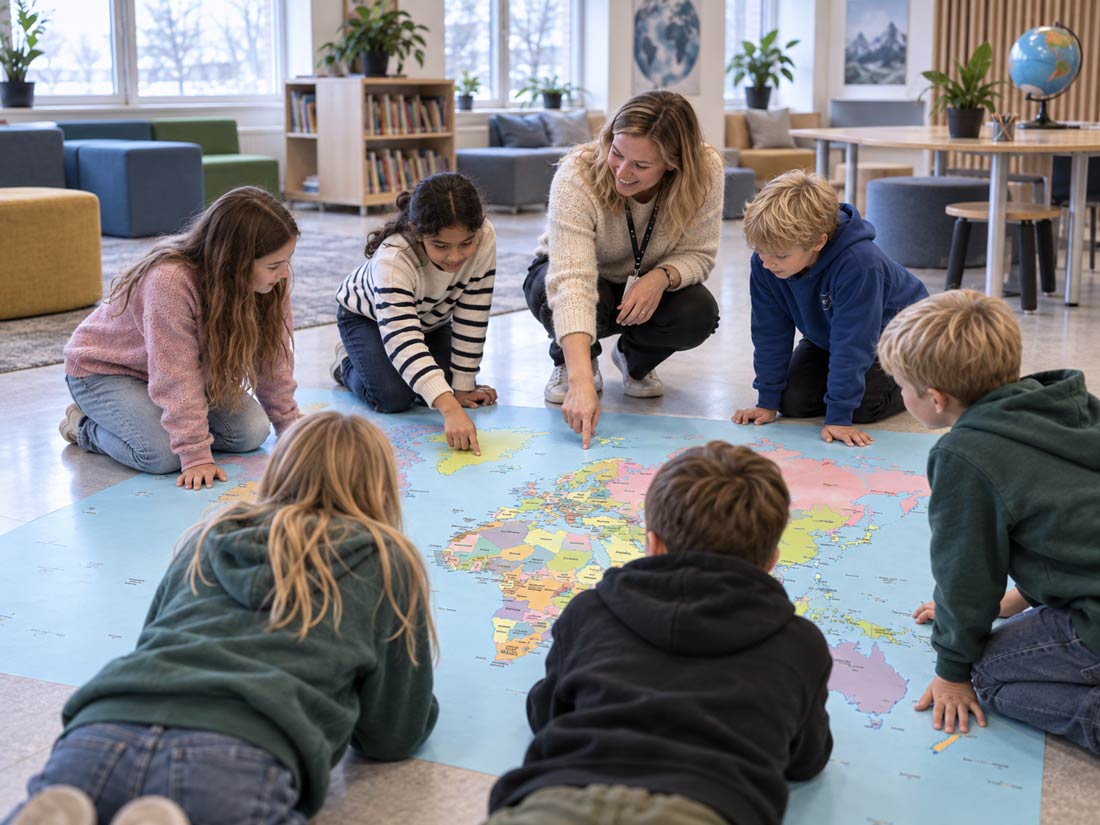 Verdenskart m/whiteboard